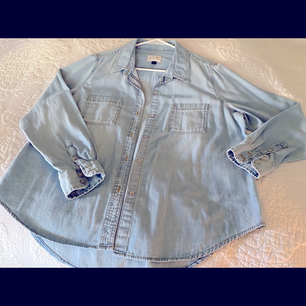 light denim button down shirt